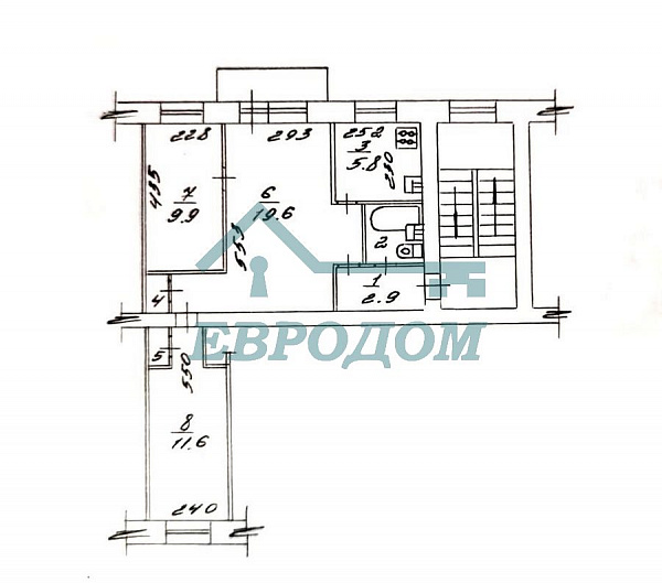 3-комн. квартира, 55.3 кв.м