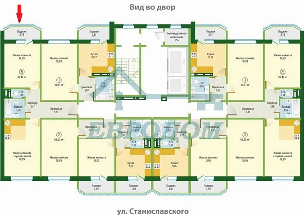 2-комн. квартира, 49 кв.м