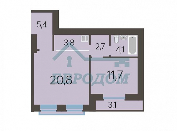 1-комн. квартира, 48.5 кв.м