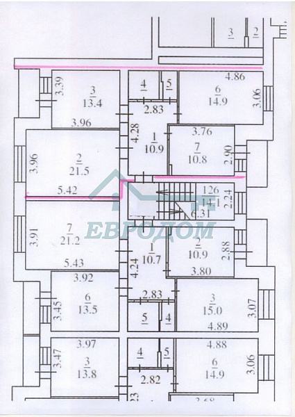 3-комн. квартира, 76 кв.м