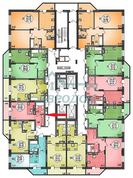 1-комн. квартира, 27 кв.м