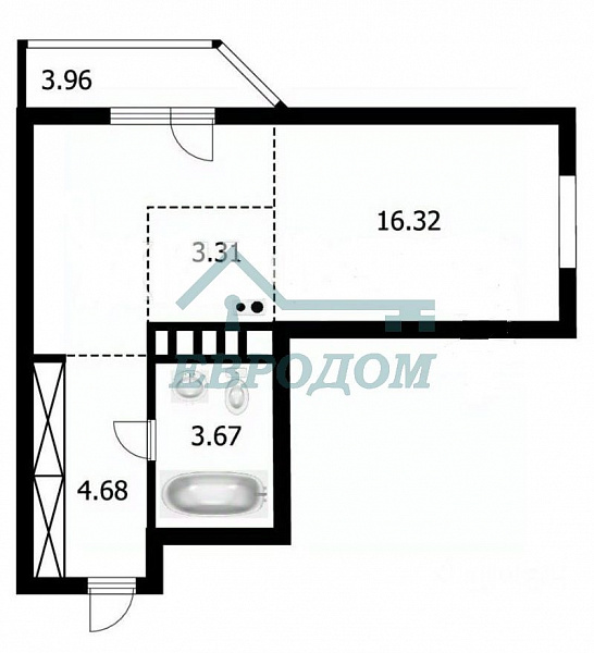 1-комн. квартира, 30 кв.м