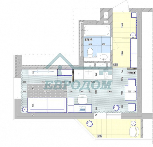 1-комн. квартира, 30.1 кв.м